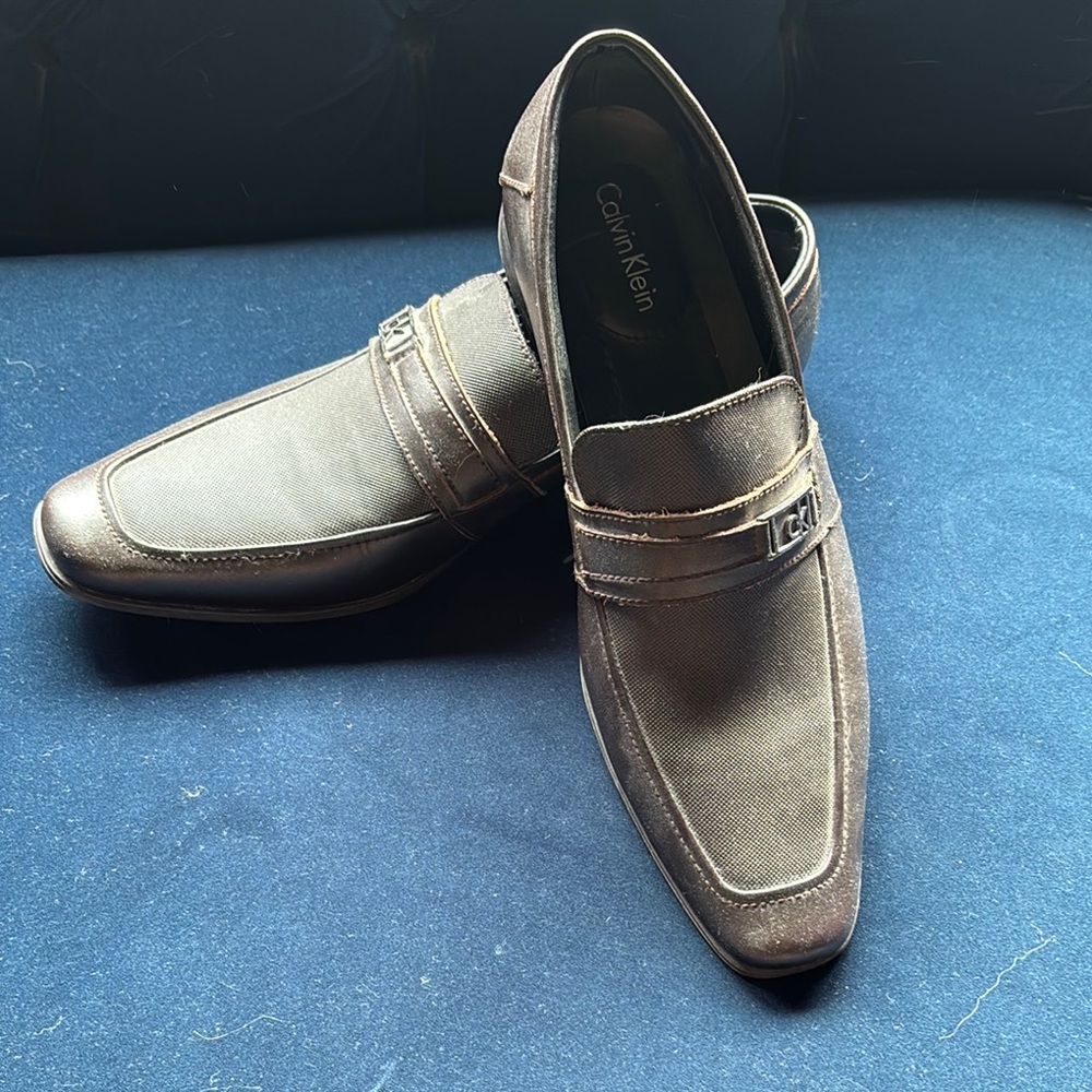 Calvin Klein Brown Leather Slip-On Loafers Men's Size 11